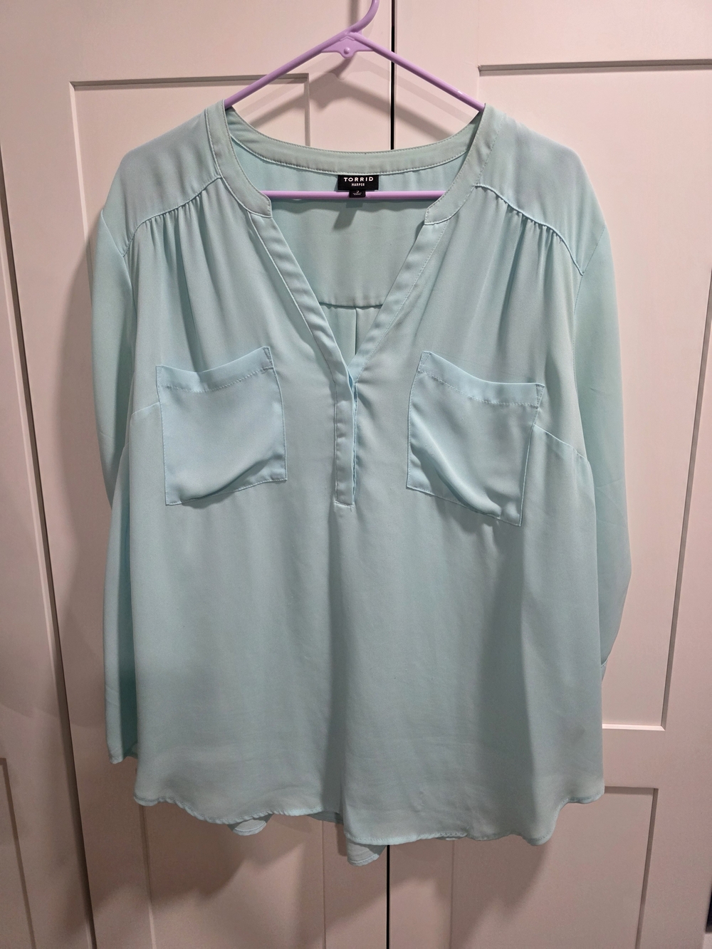 torrid Mint V-Neck Pullover Blouse